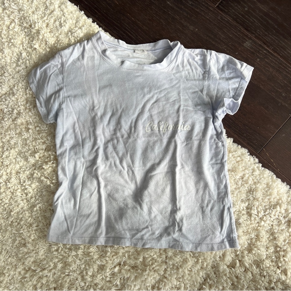 Brandy Melville California Baby Tee - Baby Blue